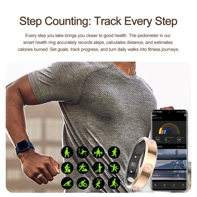 HR01 SIZE 10 Smart Ring, Support Heart Rate / Blood Oxygen / Sleep Monitoring / Female Menstrual Cycle