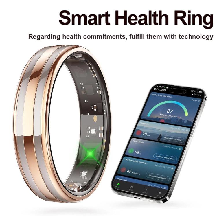HR02 SIZE 7 Smart Ring, Supports Health Monitoring / Female Menstrual Cycle / Gesture Control