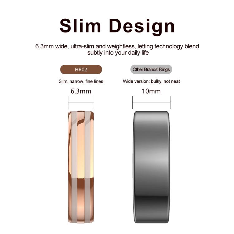 HR02 SIZE 7 Smart Ring, Supports Health Monitoring / Female Menstrual Cycle / Gesture Control