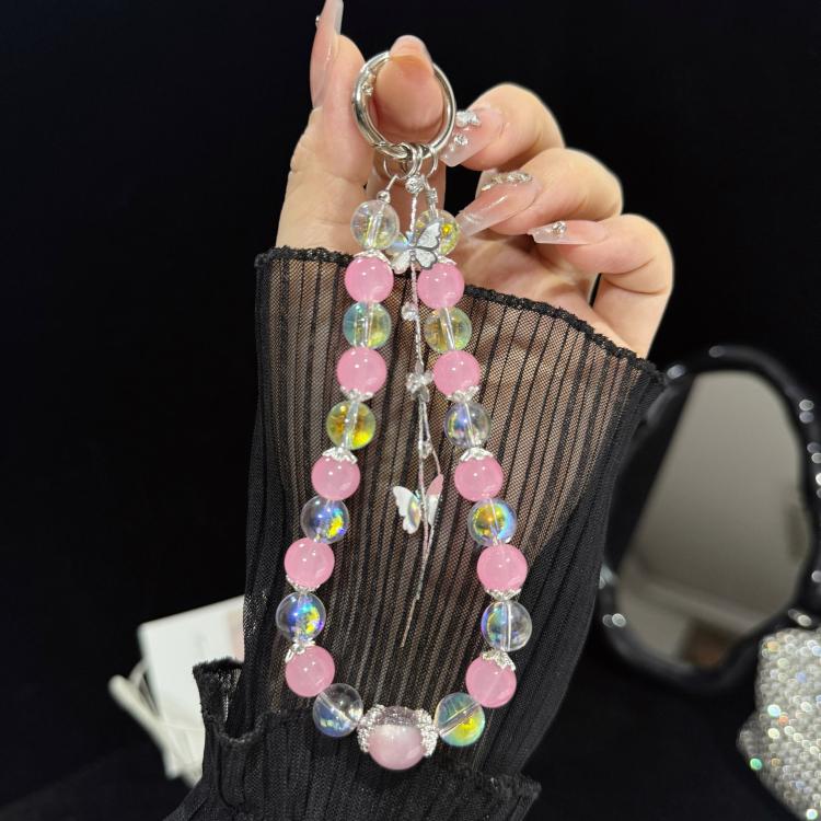 Interlaced Beaded Butterfly Tassel Phone Strap