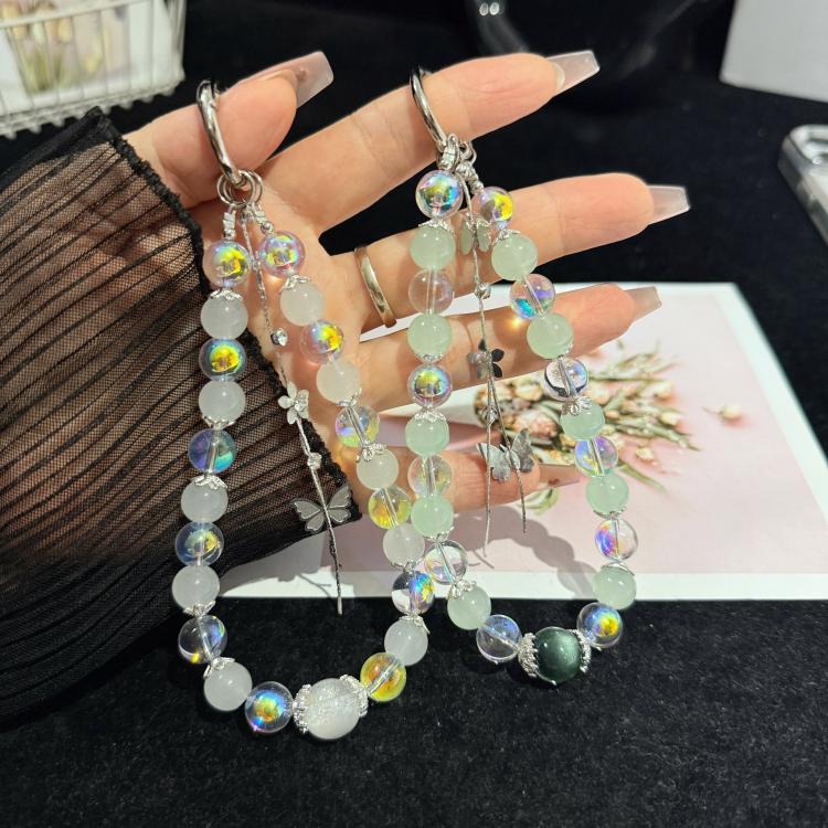 Interlaced Beaded Butterfly Tassel Phone Strap — view 7