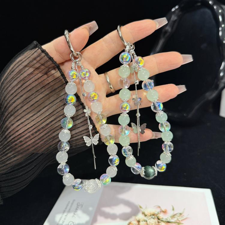 Interlaced Beaded Butterfly Tassel Phone Strap — view 8