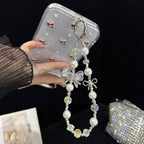 Pearl Crystal Bow Phone Chain — view 6