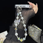 Pearl Crystal Bow Phone Chain — view 7