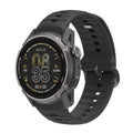 Solid Color Wavy Textured Black Pin Buckle Silicone Watch Band