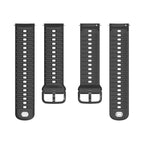 Solid Color Wavy Textured Black Pin Buckle Silicone Watch Band