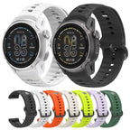 Solid Color Wavy Textured Black Pin Buckle Silicone Watch Band