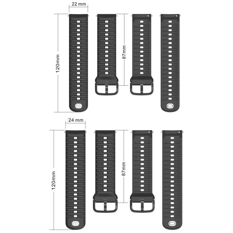 Solid Color Wavy Textured Black Pin Buckle Silicone Watch Band