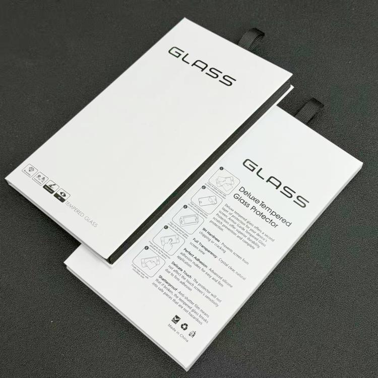 Simple White Glass Screen Protector Folding Rigid Case Packaging Box with Hook — view 4