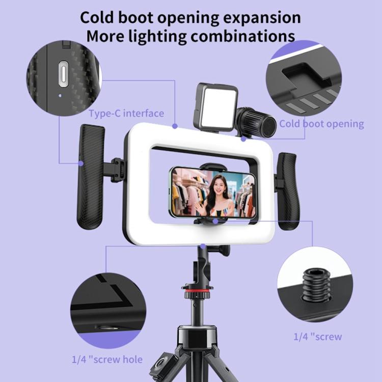 K03 Bluetooth Phone Remote Control Holder Handheld Ring Light 3 Color Temperature LED Fill Light — view 9