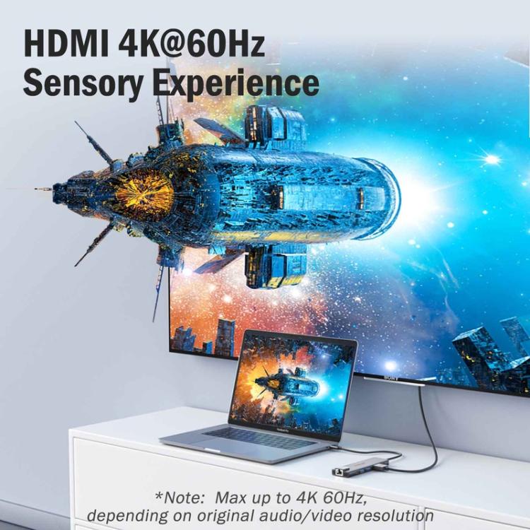 Lemorele TC44L 6 in 1 Docking Station 4K Visual Output Dual Card 100W PD Portable Connector — view 5