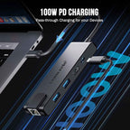 Lemorele TC24L 5 in 1 Docking Station 4K Ultra Display Fast Transfer 100W PD Adapter — view 12