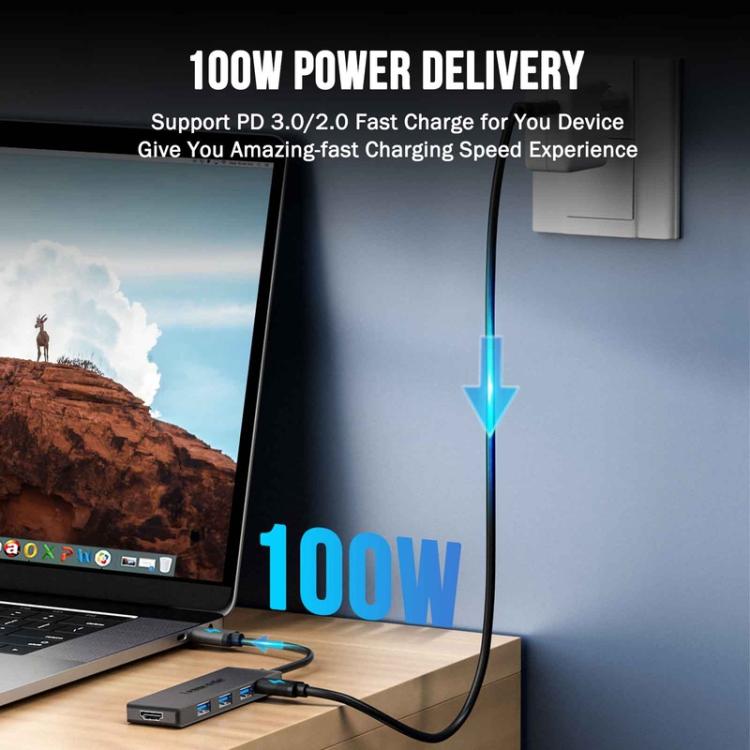 Lemorele TC22L 5 in 1 Docking Station 4K Output Ethernet 100W PD Laptop Connector — view 7