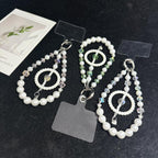 Dreamcatcher Crystal Pearl Phone Hanging Charm — Green
