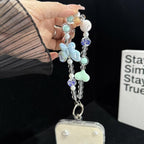 Large Bead Heart Tassel Woven Crystal Phone Chain — view 6