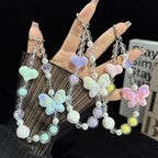 Large Bead Heart Tassel Woven Crystal Phone Chain — view 7
