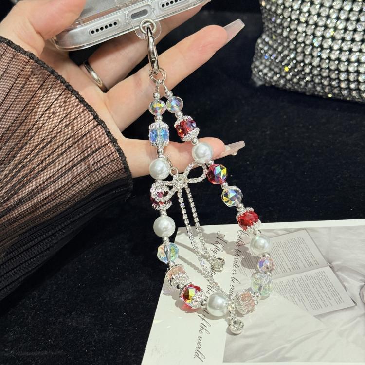 Bow Rhinestone Colored Bead Crystal Phone Chain — view 6