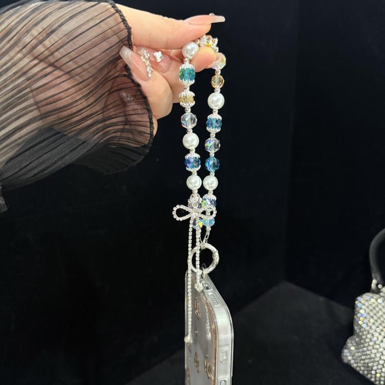 Bow Rhinestone Colored Bead Crystal Phone Chain — view 7