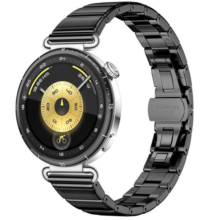 Eggplant Bamboo Slim Butterfly Folding Buckle Stainless Steel Watch Band — For OPPO Watch X3 Mini