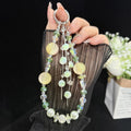 Rose Glass Bead Crystal Phone Chain