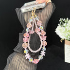 Double Layer Glass Flower Butterfly Phone Chain — view 6