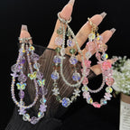Double Layer Glass Flower Butterfly Phone Chain — view 8