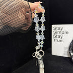 Cracked Ice Pentagon Silver Line Butterfly Crystal Phone Charm — view 6