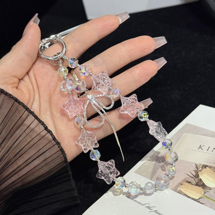 Cracked Ice Pentagon Silver Line Butterfly Crystal Phone Charm — view 7