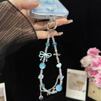 Broken Diamond Heart Bow Crystal Phone Charm — view 6