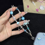 Broken Diamond Heart Bow Crystal Phone Charm — view 7