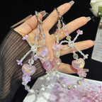 Bow Heart Iridescent Quicksand Crystal Phone Charm — view 6