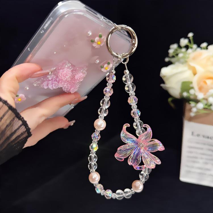 Transparent Iridescent Lily Crystal Phone Charm — view 6