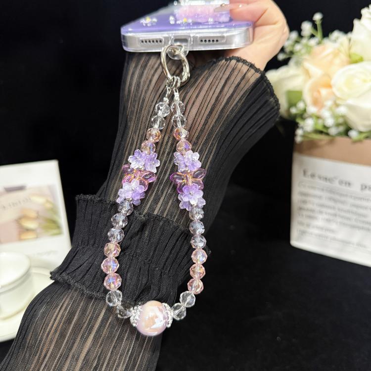 Iridescent Crystal Flower Cluster Phone Charm — view 6