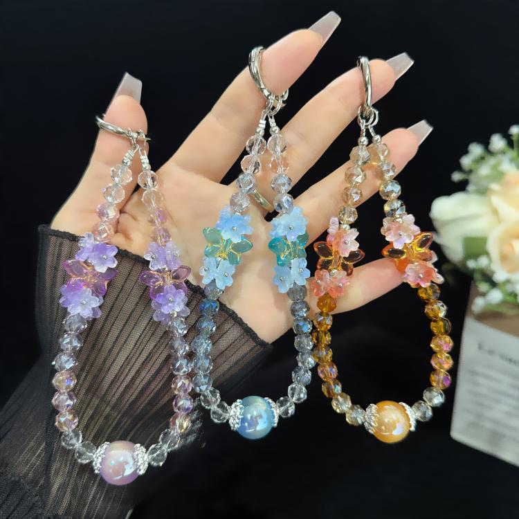 Iridescent Crystal Flower Cluster Phone Charm — view 7
