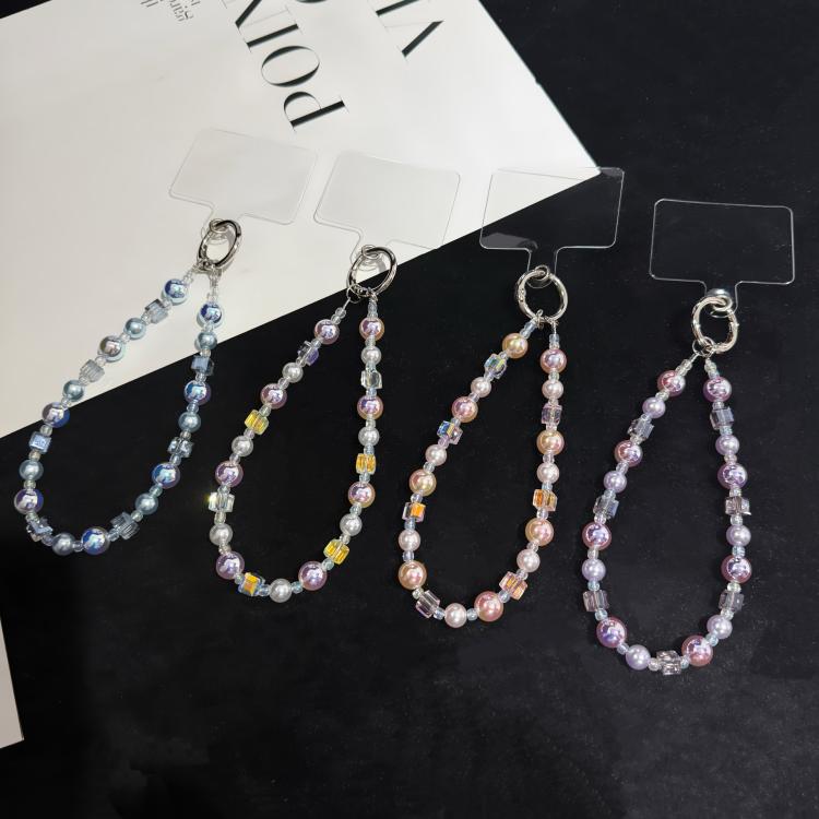 Iridescent Pearlescent Crystal Phone Charm — Purple