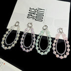 Iridescent Bubble Style Double Layer Crystal Phone Charm — Purple