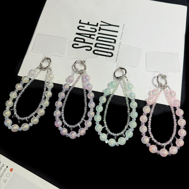 Iridescent Bubble Style Double Layer Crystal Phone Charm — Purple