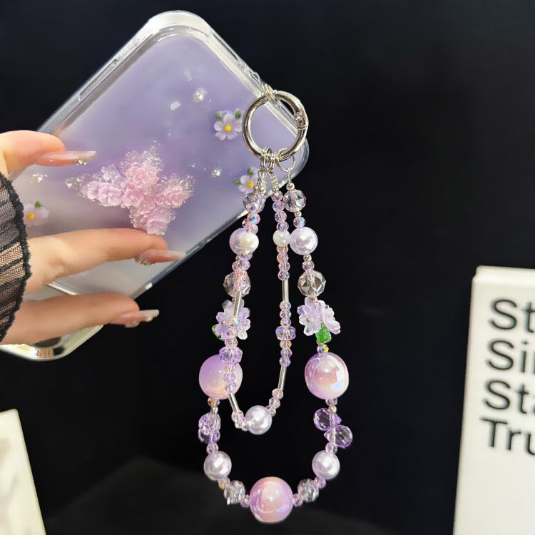 Iridescent Pearlescent 3D Flower Double Layer Phone Charm — view 6