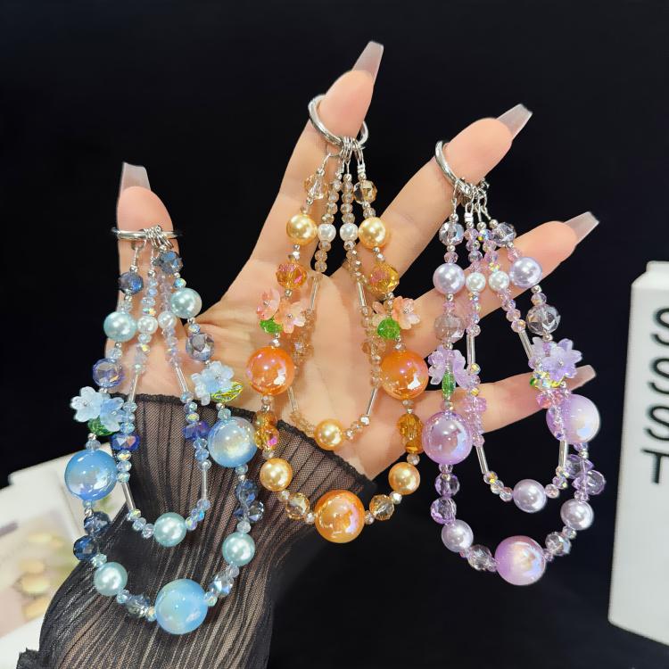 Iridescent Pearlescent 3D Flower Double Layer Phone Charm — view 9