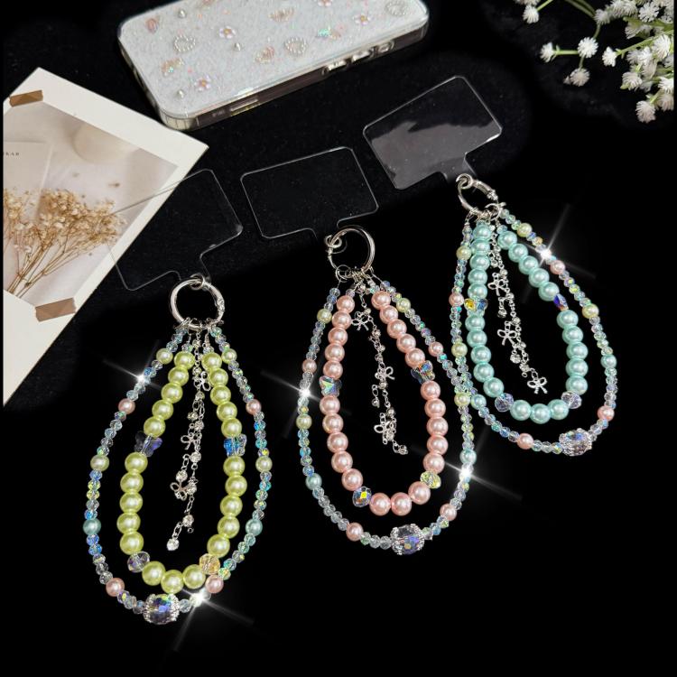 Crystal Butterfly Double-layer Phone Charm — Blue