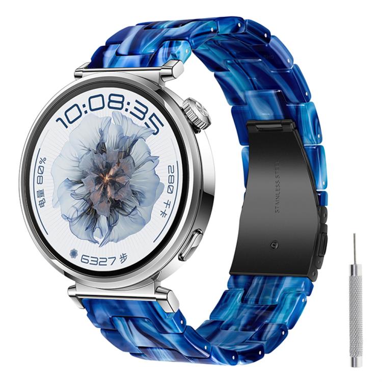 Butterfly Clasp Three Beads Resin Watch Band with Removal Tool