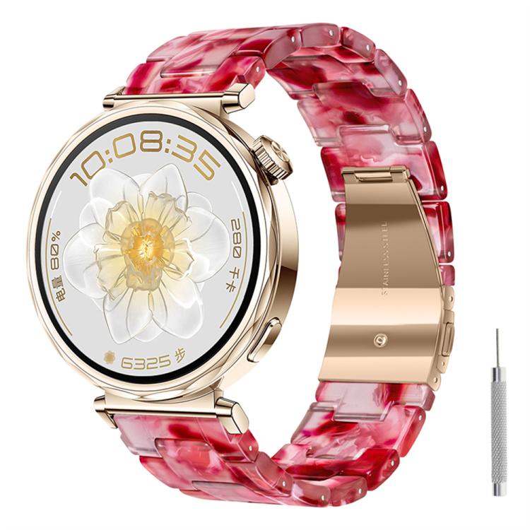 Butterfly Clasp Three Beads Resin Watch Band with Removal Tool