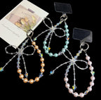 Bow Beaded Crystal Chain — Pink