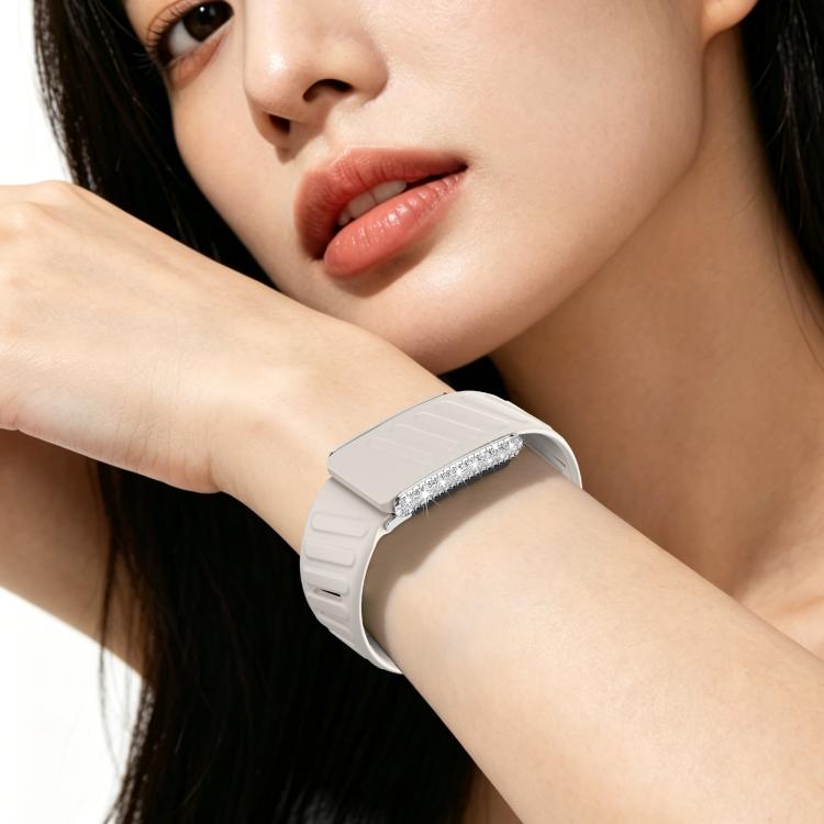 Full Diamond Style Two Color Silicone Watch Band