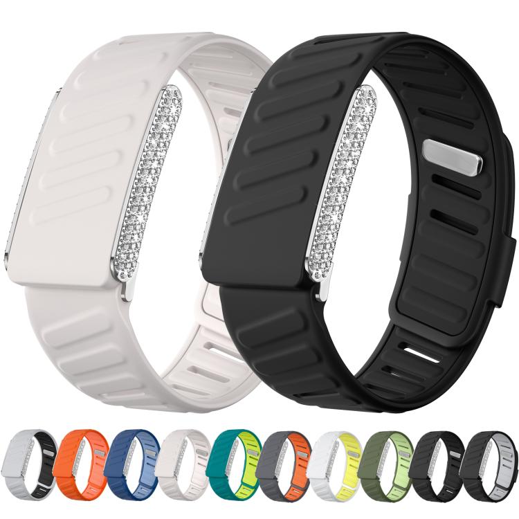 Full Diamond Style Two Color Silicone Watch Band
