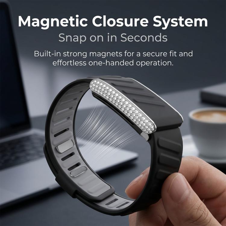 Full Diamond Style Two Color Silicone Watch Band