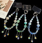 Iridescent Butterfly Glowing Beaded Crystal Chain — White