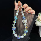 Iridescent Bead & Butterfly Shadow Crystal Chain