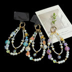 Gold Foil Bead Floral Pearl Double-layer Crystal Chain — Orange