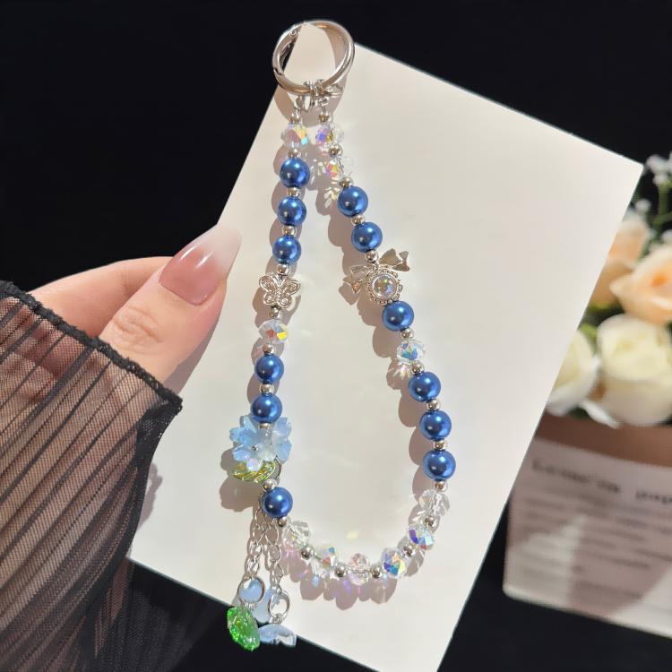 Butterfly Bead Floral Charm Pearl & Crystal Chain